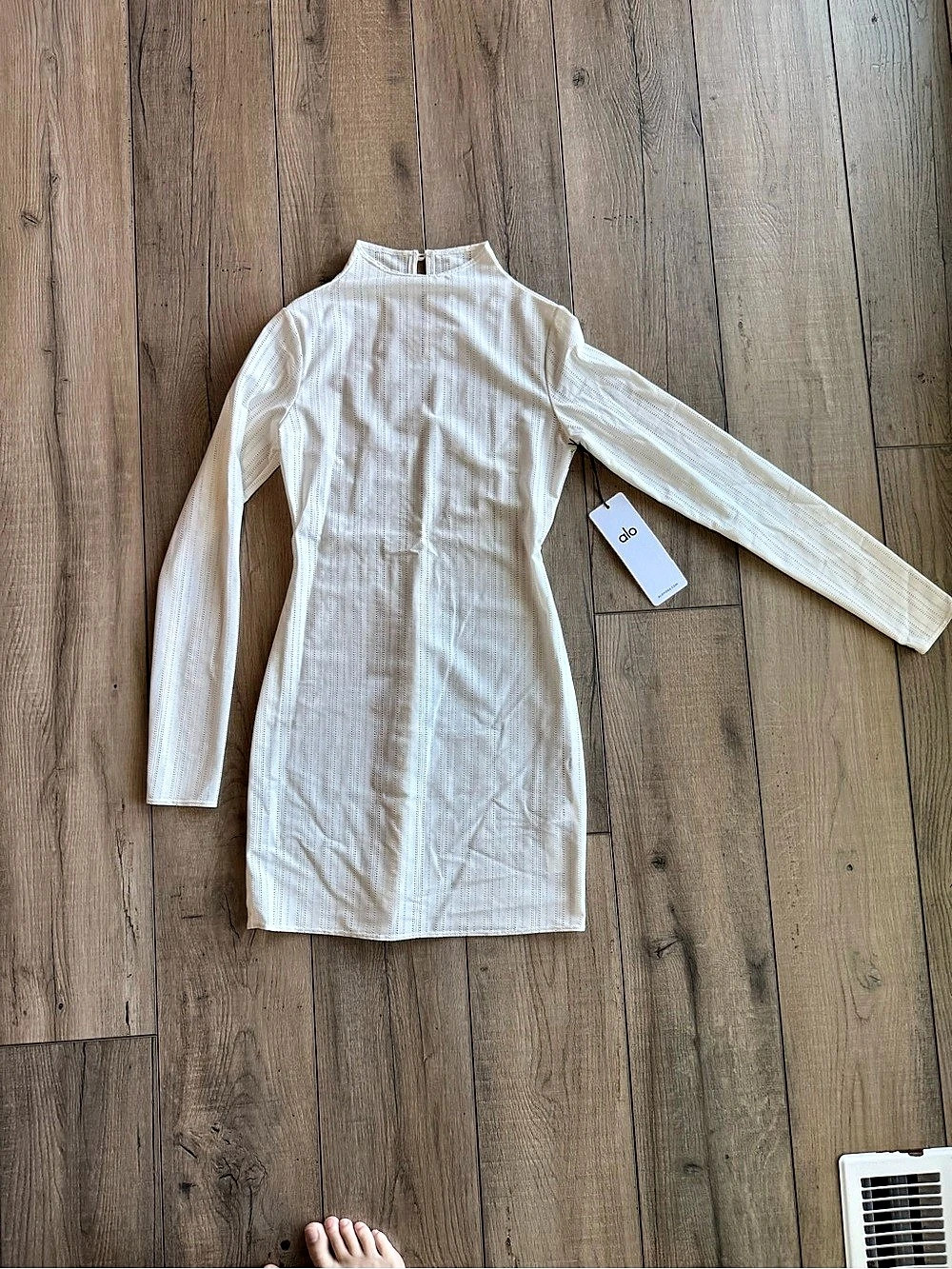 Alo Ribbed Knit Dress in White NWT